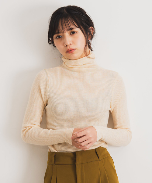 Aunt Marie's（アントマリーズ）の「AUNT MARIE'S ハイネックニットトップス（ニット/セーター・レディース・ブラック/ブラウン/ナチュラル/マスタード・FREE）」の8枚目の写真