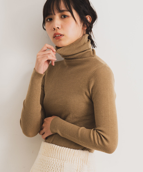 Aunt Marie's（アントマリーズ）の「AUNT MARIE'S ハイネックニットトップス（ニット/セーター・レディース・ブラック/ブラウン/ナチュラル/マスタード・FREE）」の9枚目の写真