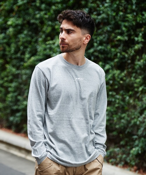 KELTY(ケルティ)の「KELTY / ミニロゴ ロングスリーブTシャツ(Tシャツ/カットソー・メンズ・ミックスグレー・S/M/L)」の1枚目の写真