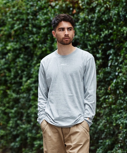 KELTY(ケルティ)の「KELTY / ミニロゴ ロングスリーブTシャツ(Tシャツ/カットソー・メンズ・ミックスグレー・S/M/L)」の2枚目の写真