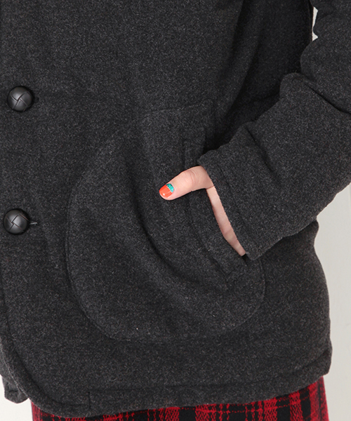 Ray BEAMS（レイビームス）の「DANTON×Ray BEAMS / 別注 モッサダウンジャケット（ダウンジャケット/コート・レディース・チャコールグレー/キャメル/ネイビー・36/34）」の9枚目の写真