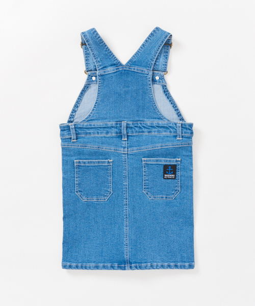 RUGGEDWORKS（ラゲッドワークス）の「ガールズデニムジャンスカ（ジャンパースカート・キッズ・ライトブルー/ネイビー・110cm/100cm/120cm/130cm/140cm/90㎝）」の4枚目の写真