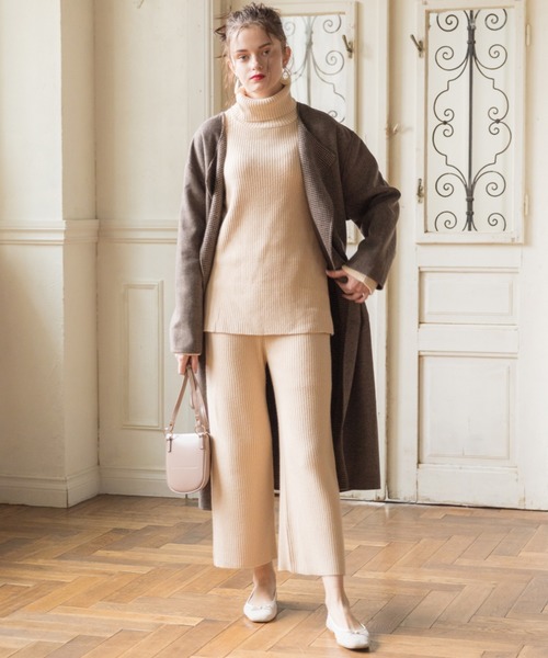 archives（アルシーヴ）の「【setupにも】タートルネックリブニットプルオーバー（ニット/セーター・レディース・ブラウン/アイボリー/ピンクベージュ・MEDIUM）」の8枚目の写真