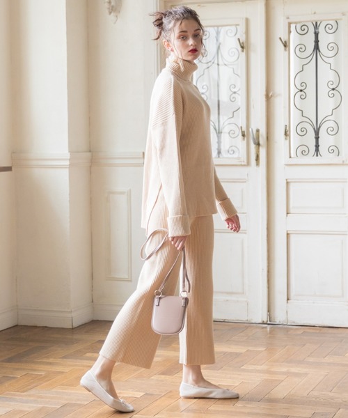 archives（アルシーヴ）の「【setupにも】タートルネックリブニットプルオーバー（ニット/セーター・レディース・ブラウン/アイボリー/ピンクベージュ・MEDIUM）」の6枚目の写真