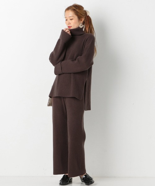 archives（アルシーヴ）の「【setupにも】タートルネックリブニットプルオーバー（ニット/セーター・レディース・ブラウン/アイボリー/ピンクベージュ・MEDIUM）」の10枚目の写真