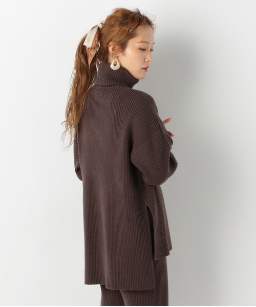 archives（アルシーヴ）の「【setupにも】タートルネックリブニットプルオーバー（ニット/セーター・レディース・ブラウン/アイボリー/ピンクベージュ・MEDIUM）」の5枚目の写真