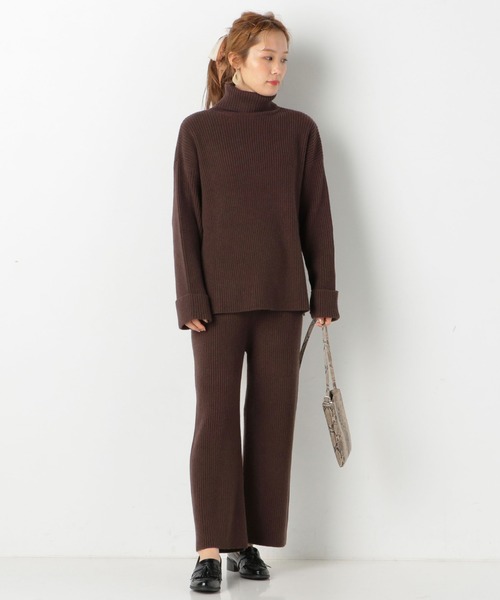 archives（アルシーヴ）の「【setupにも】タートルネックリブニットプルオーバー（ニット/セーター・レディース・ブラウン/アイボリー/ピンクベージュ・MEDIUM）」の7枚目の写真