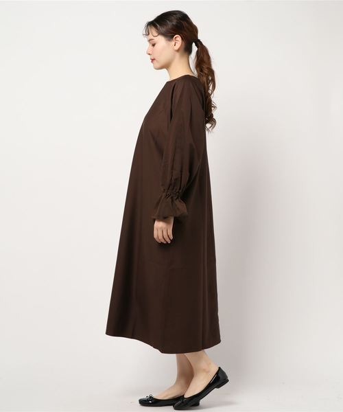 KOBE LETTUCE（コウベレタス）の「キャンディスリーブドルマンワンピース（ワンピース・レディース・ブラウン系その他/ブルー系その他/グレイッシュベージュ/レッド/ブラウン/カーキ/ブラック/オレンジ/ピンク系その他/イエロー系その他・M/S）」の14枚目の写真