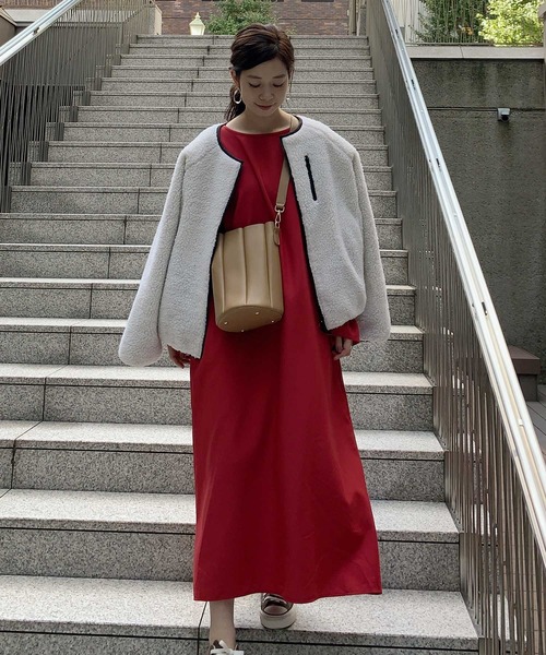 KOBE LETTUCE（コウベレタス）の「キャンディスリーブドルマンワンピース（ワンピース・レディース・ブラウン系その他/ブルー系その他/グレイッシュベージュ/レッド/ブラウン/カーキ/ブラック/オレンジ/ピンク系その他/イエロー系その他・M/S）」の9枚目の写真