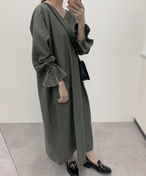 KOBE LETTUCE（コウベレタス）の「キャンディスリーブドルマンワンピース（ワンピース・レディース・ブラウン系その他/ブルー系その他/グレイッシュベージュ/レッド/ブラウン/カーキ/ブラック/オレンジ/ピンク系その他/イエロー系その他・M/S）」の6枚目の写真