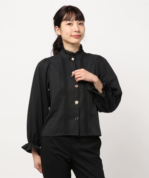 rps（アールピーエス）の「色々ボタンプチハイブラウス（シャツ/ブラウス・レディース・ブラック/ベージュ/オフホワイト・M）」の6枚目の写真