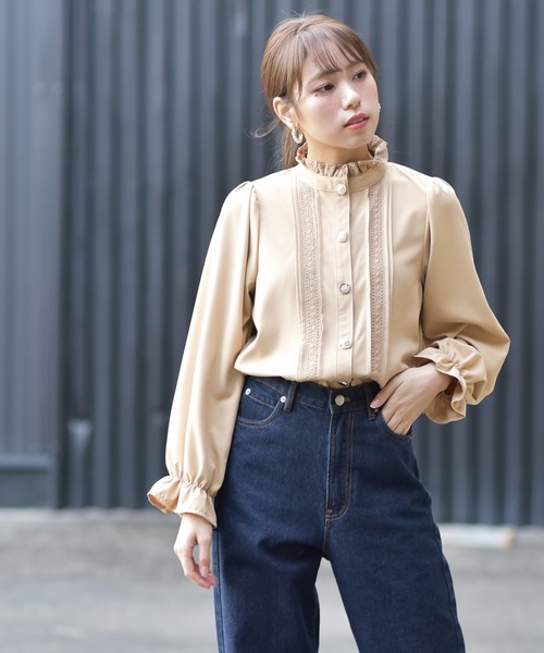 rps（アールピーエス）の「色々ボタンプチハイブラウス（シャツ/ブラウス・レディース・ブラック/ベージュ/オフホワイト・M）」の13枚目の写真