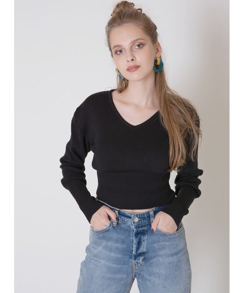 MIELI INVARIANT（ミエリインヴァリアント）の「ブロードニットトップス（ニット/セーター・レディース・ホワイト/ブラック/レッド・FREE）」の3枚目の写真