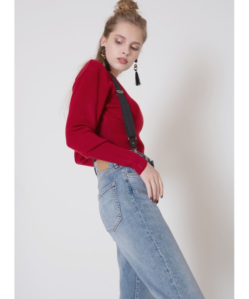 MIELI INVARIANT（ミエリインヴァリアント）の「ブロードニットトップス（ニット/セーター・レディース・ホワイト/ブラック/レッド・FREE）」の10枚目の写真