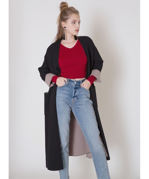 MIELI INVARIANT（ミエリインヴァリアント）の「ブロードニットトップス（ニット/セーター・レディース・ホワイト/ブラック/レッド・FREE）」の5枚目の写真