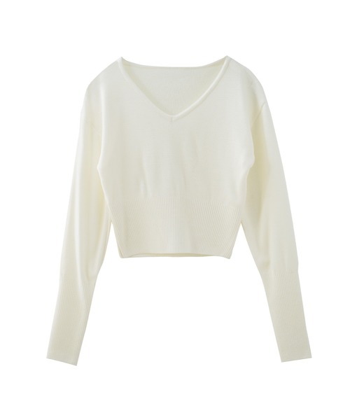 MIELI INVARIANT（ミエリインヴァリアント）の「ブロードニットトップス（ニット/セーター・レディース・ホワイト/ブラック/レッド・FREE）」の12枚目の写真