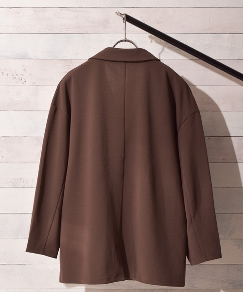Bling Leads（ブリングリーズ）の「【Bk】梨地ルーズダブルテーラード（テーラードジャケット・メンズ・チャコールグレー/ブラック/ブラウン/ベージュ/ブルー/グレイッシュベージュ・FREE）」の7枚目の写真