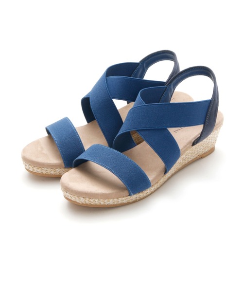 minky me!(ミンキーミー)の「柔らかウェッジソール&ふかふかクッション4.5cmゴムフィットサンダル(サンダル・レディース・レオパード/オレンジ/チャコールアッシュ/ブラック/ゴールド/ネイビー/グレー/シルバー/ガンメタ/ブラウン/レッド系その他2/マスタード/ブルー/グリーン/パイソン/カーキ/アイボリー/レッド/ピンクベージュ/シルバー系その他7/ホワイトゴールド/レッド系その他6/その他8・SS/L/LL/XL/S/M)」の9枚目の写真