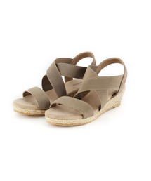 minky me! | 柔らかウェッジソール＆ふかふかクッション4.5cmゴムフィットサンダル(サンダル)