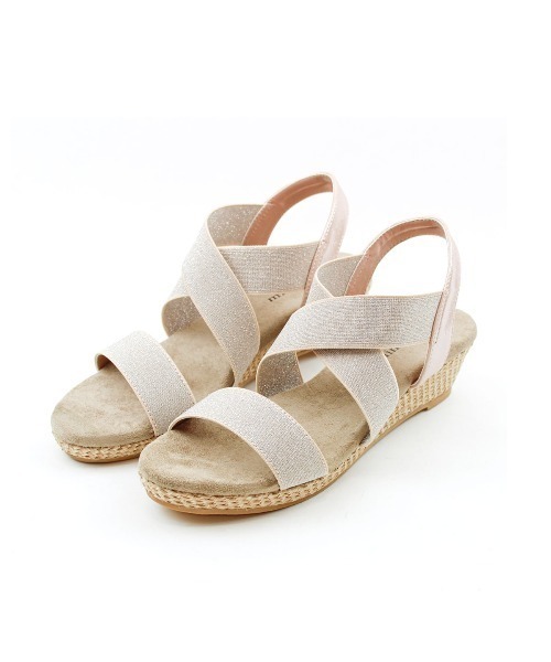 minky me!(ミンキーミー)の「柔らかウェッジソール&ふかふかクッション4.5cmゴムフィットサンダル(サンダル・レディース・レオパード/オレンジ/チャコールアッシュ/ブラック/ゴールド/ネイビー/グレー/シルバー/ガンメタ/ブラウン/レッド系その他2/マスタード/ブルー/グリーン/パイソン/カーキ/アイボリー/レッド/ピンクベージュ/シルバー系その他7/ホワイトゴールド/レッド系その他6/その他8・SS/L/LL/XL/S/M)」の14枚目の写真
