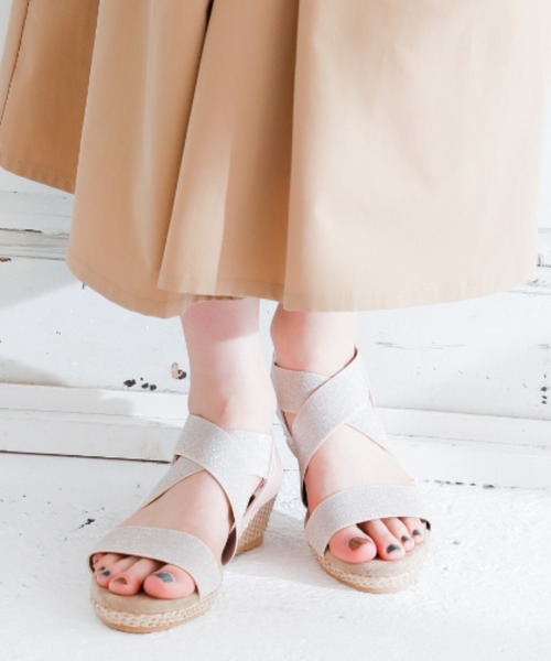 Stella miila♡フォロ限セール 0208 セール】柔らかウェッジソール＆ふかふかクッション4.5cmゴム