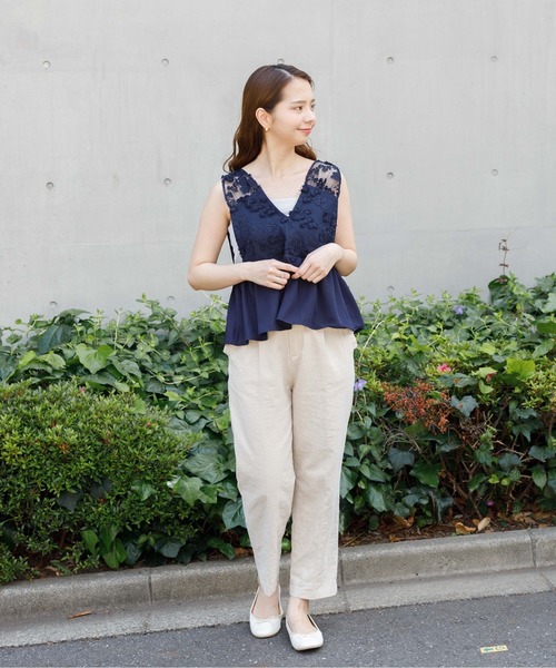 flower（フラワー）の「ボタニカルビスチェ（タンクトップ・レディース・ベージュ/ネイビー・FREE）」の3枚目の写真