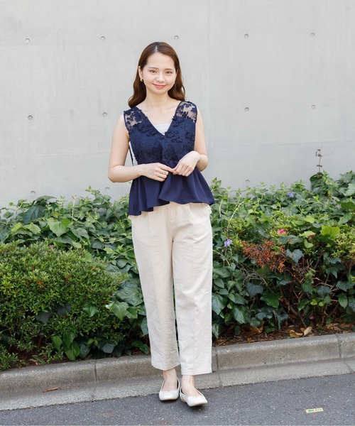 flower（フラワー）の「ボタニカルビスチェ（タンクトップ・レディース・ベージュ/ネイビー・FREE）」の4枚目の写真