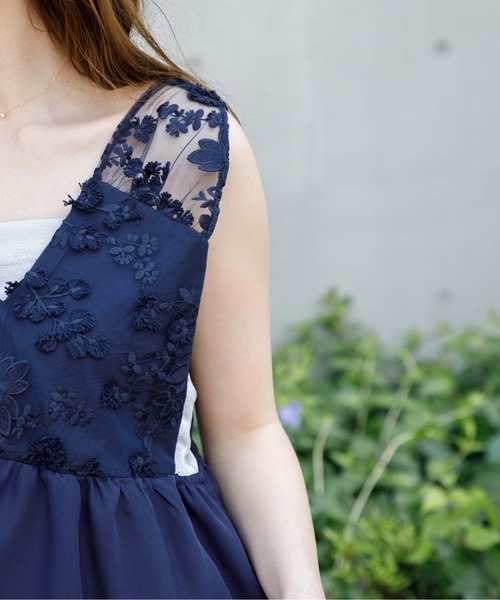 flower（フラワー）の「ボタニカルビスチェ（タンクトップ・レディース・ベージュ/ネイビー・FREE）」の10枚目の写真