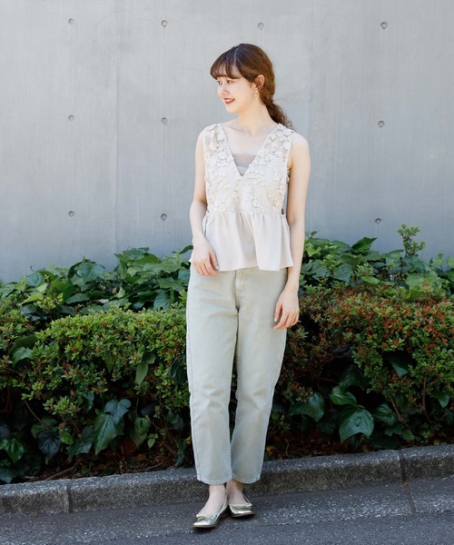 flower（フラワー）の「ボタニカルビスチェ（タンクトップ・レディース・ベージュ/ネイビー・FREE）」の14枚目の写真