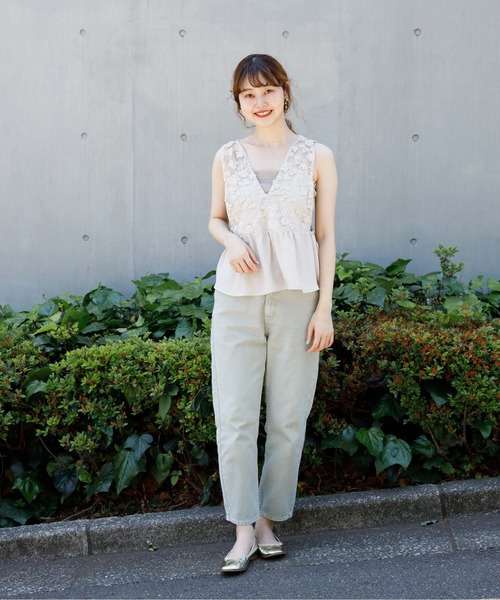 flower（フラワー）の「ボタニカルビスチェ（タンクトップ・レディース・ベージュ/ネイビー・FREE）」の15枚目の写真