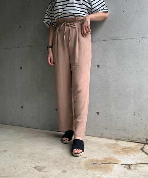 FUN.TRINITY(ファン トリニティー)の「リネンドロストパンツ(その他パンツ・レディース・アイボリー/ブラック/ベージュ/カーキ・FREE)」の1枚目の写真