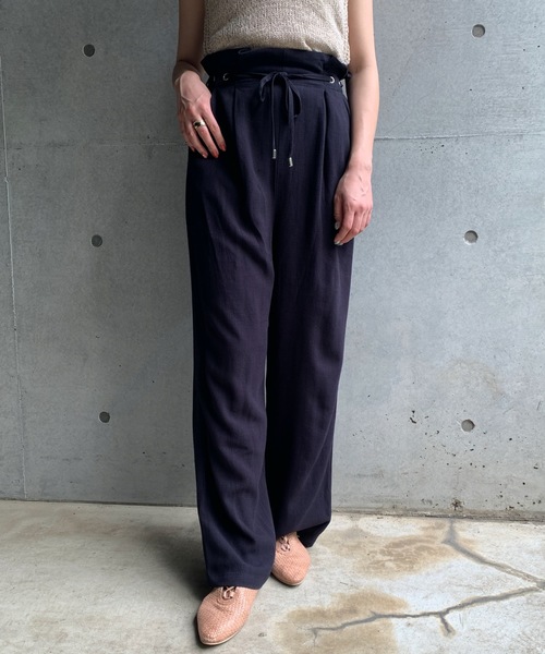 FUN.TRINITY(ファン トリニティー)の「リネンドロストパンツ(その他パンツ・レディース・アイボリー/ブラック/ベージュ/カーキ・FREE)」の3枚目の写真