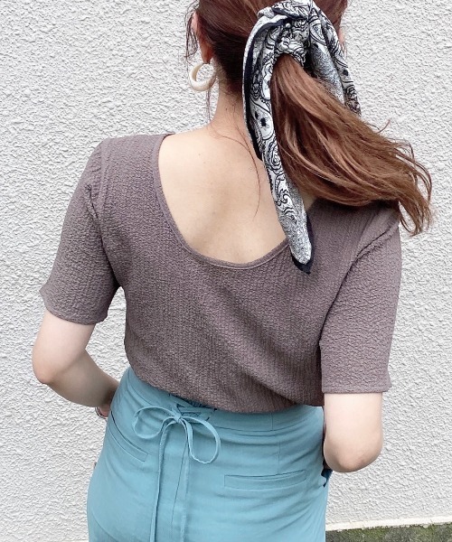 archives（アルシーヴ）の「2wayジャガードTee（シャツ/ブラウス・レディース・ブラウン/グリーン/パープル/アイボリー・MEDIUM）」の11枚目の写真