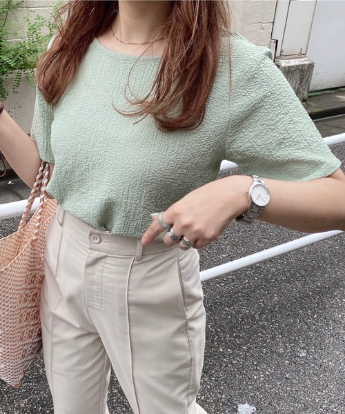 archives（アルシーヴ）の「2wayジャガードTee（シャツ/ブラウス・レディース・ブラウン/グリーン/パープル/アイボリー・MEDIUM）」の10枚目の写真