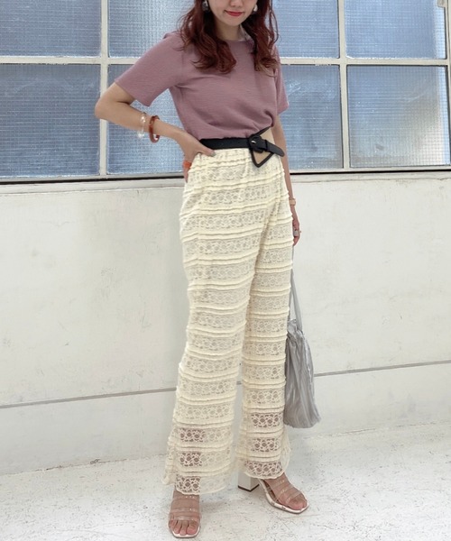 archives（アルシーヴ）の「2wayジャガードTee（シャツ/ブラウス・レディース・ブラウン/グリーン/パープル/アイボリー・MEDIUM）」の6枚目の写真