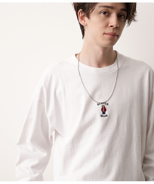 ROSTER・INFIELDER DESIGN(ロスターインフィールダーデザイン)の「ROSTER BEAR別注ロンTEE(Tシャツ/カットソー・メンズ・ホワイト/ラベンダー/ブラック・M/L)」の4枚目の写真