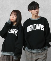 BEN DAVIS（ベンデイビス）の「【BEN DAVIS/ベンデイビス】カレッジ風ロゴプリント ライン入り スウェット/トレーナー（スウェット・メンズ）」