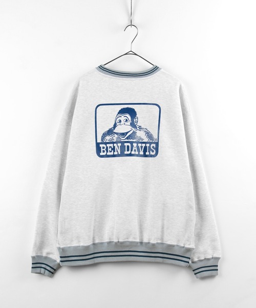 BEN DAVIS（ベンデイビス）の「【BEN DAVIS/ベンデイビス】カレッジ風ロゴプリント ライン入り スウェット/トレーナー（スウェット・メンズ・オートミール/ブラック/ベージュ・XL/L/M）」の9枚目の写真