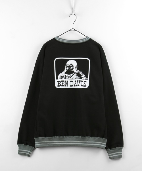 BEN DAVIS（ベンデイビス）の「【BEN DAVIS/ベンデイビス】カレッジ風ロゴプリント ライン入り スウェット/トレーナー（スウェット・メンズ・オートミール/ブラック/ベージュ・XL/L/M）」の5枚目の写真