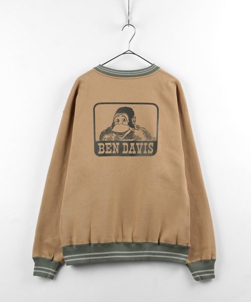 BEN DAVIS（ベンデイビス）の「【BEN DAVIS/ベンデイビス】カレッジ風ロゴプリント ライン入り スウェット/トレーナー（スウェット・メンズ・オートミール/ブラック/ベージュ・XL/L/M）」の7枚目の写真