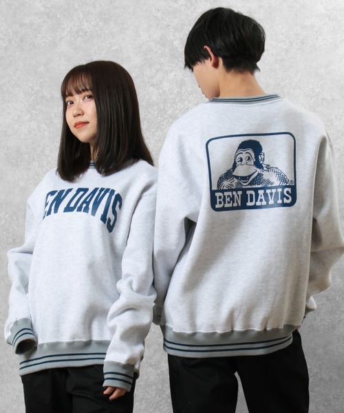 BEN DAVIS（ベンデイビス）の「【BEN DAVIS/ベンデイビス】カレッジ風ロゴプリント ライン入り スウェット/トレーナー（スウェット・メンズ・オートミール/ブラック/ベージュ・XL/L/M）」の14枚目の写真