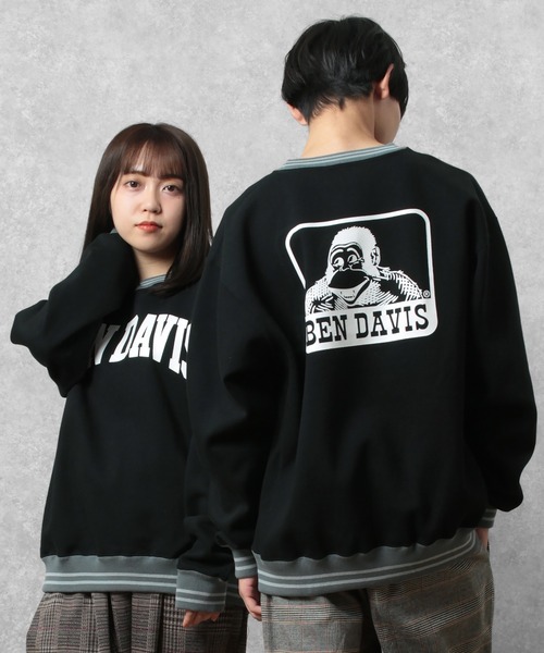 BEN DAVIS（ベンデイビス）の「【BEN DAVIS/ベンデイビス】カレッジ風ロゴプリント ライン入り スウェット/トレーナー（スウェット・メンズ・オートミール/ブラック/ベージュ・XL/L/M）」の10枚目の写真