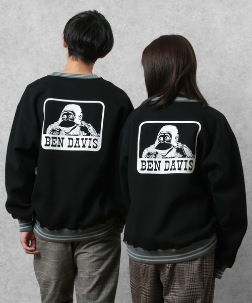 BEN DAVIS（ベンデイビス）の「【BEN DAVIS/ベンデイビス】カレッジ風ロゴプリント ライン入り スウェット/トレーナー（スウェット・メンズ・オートミール/ブラック/ベージュ・XL/L/M）」の11枚目の写真