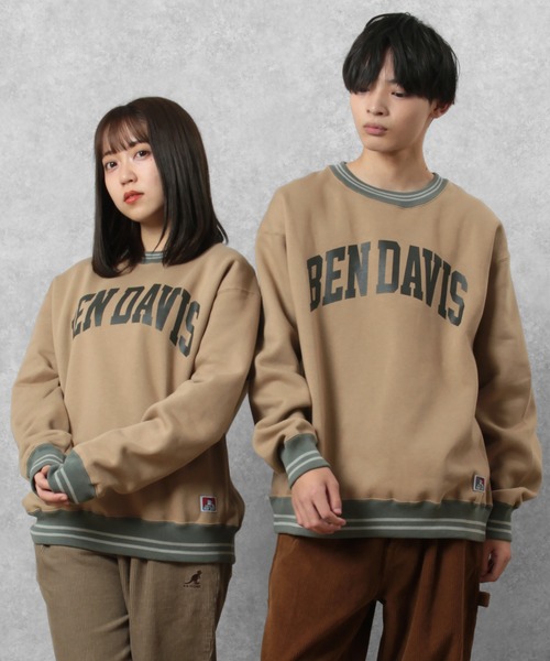 BEN DAVIS（ベンデイビス）の「【BEN DAVIS/ベンデイビス】カレッジ風ロゴプリント ライン入り スウェット/トレーナー（スウェット・メンズ・オートミール/ブラック/ベージュ・XL/L/M）」の12枚目の写真