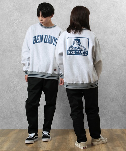 BEN DAVIS（ベンデイビス）の「【BEN DAVIS/ベンデイビス】カレッジ風ロゴプリント ライン入り スウェット/トレーナー（スウェット・メンズ・オートミール/ブラック/ベージュ・XL/L/M）」の21枚目の写真