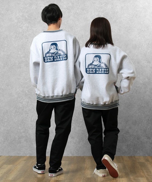 BEN DAVIS（ベンデイビス）の「【BEN DAVIS/ベンデイビス】カレッジ風ロゴプリント ライン入り スウェット/トレーナー（スウェット・メンズ・オートミール/ブラック/ベージュ・XL/L/M）」の22枚目の写真