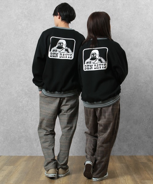 BEN DAVIS（ベンデイビス）の「【BEN DAVIS/ベンデイビス】カレッジ風ロゴプリント ライン入り スウェット/トレーナー（スウェット・メンズ・オートミール/ブラック/ベージュ・XL/L/M）」の17枚目の写真