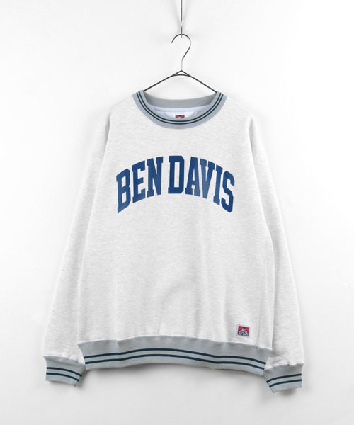 BEN DAVIS（ベンデイビス）の「【BEN DAVIS/ベンデイビス】カレッジ風ロゴプリント ライン入り スウェット/トレーナー（スウェット・メンズ・オートミール/ブラック/ベージュ・XL/L/M）」の8枚目の写真
