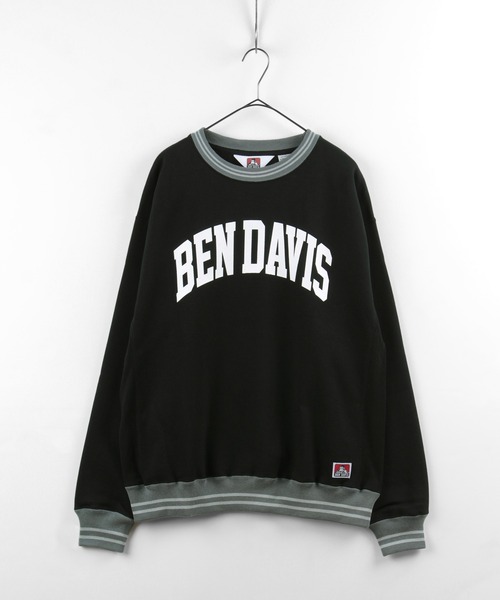 BEN DAVIS（ベンデイビス）の「【BEN DAVIS/ベンデイビス】カレッジ風ロゴプリント ライン入り スウェット/トレーナー（スウェット・メンズ・オートミール/ブラック/ベージュ・XL/L/M）」の4枚目の写真