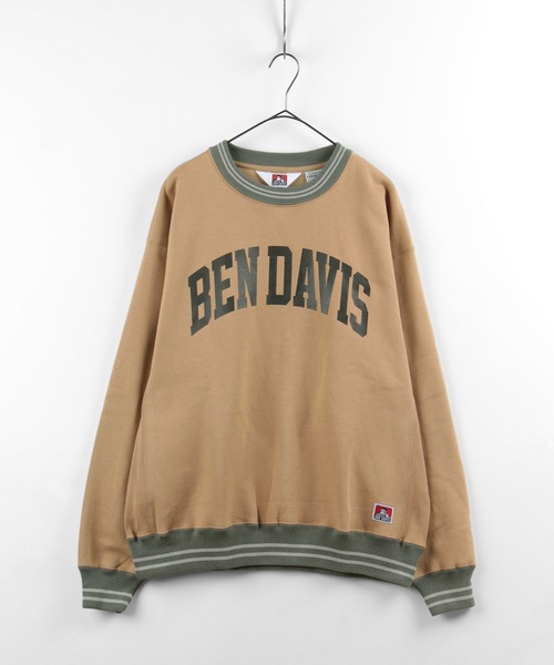 BEN DAVIS（ベンデイビス）の「【BEN DAVIS/ベンデイビス】カレッジ風ロゴプリント ライン入り スウェット/トレーナー（スウェット・メンズ・オートミール/ブラック/ベージュ・XL/L/M）」の6枚目の写真
